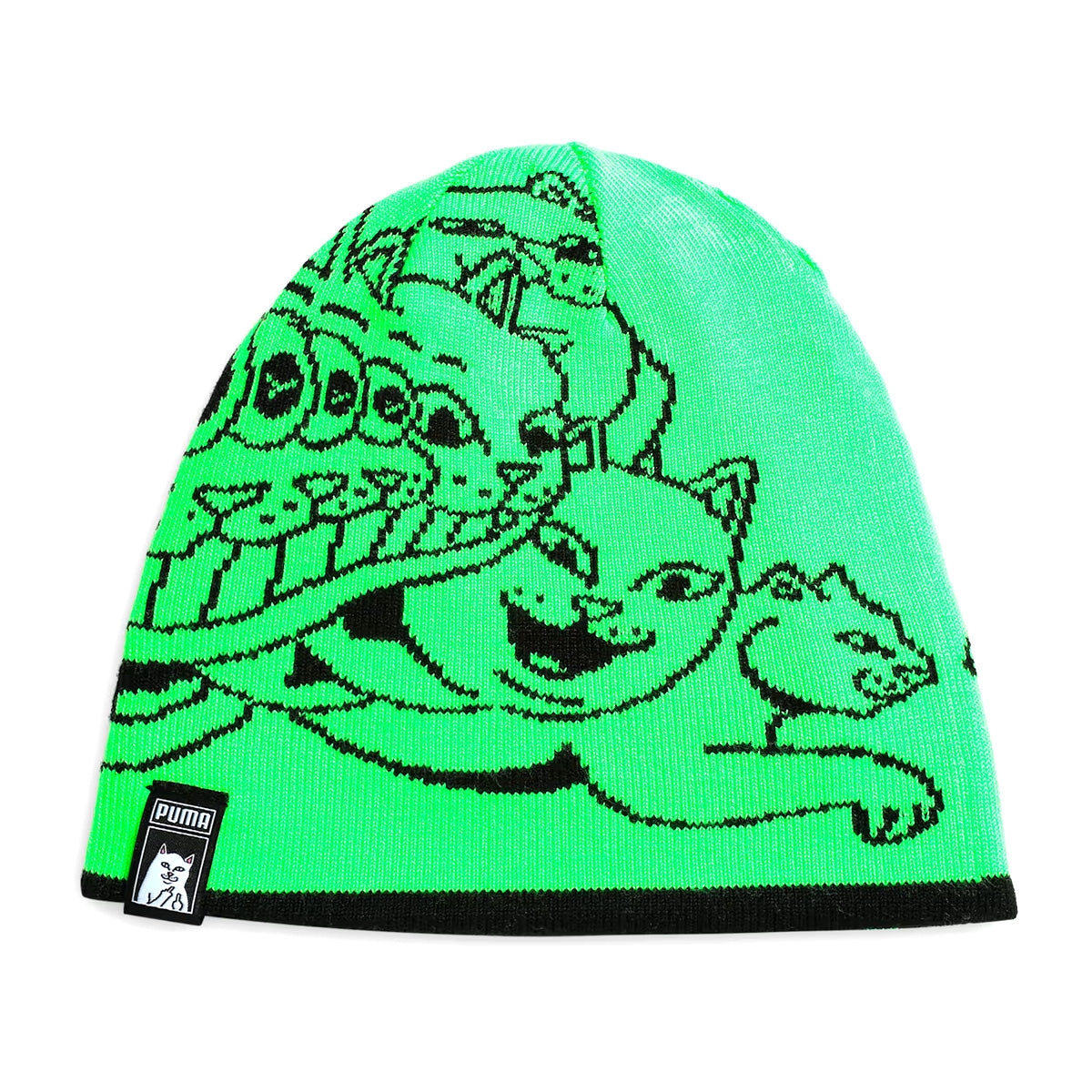 '+ RIPNDIP BEANIE 'Black/Fluro Green'
