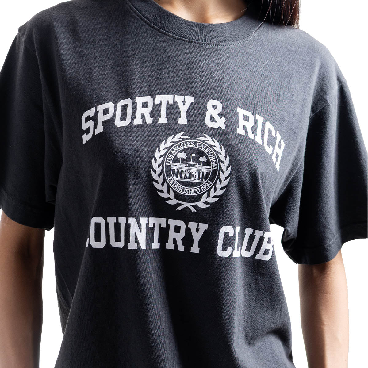 Varsity Crest Tee 'Faded Black'