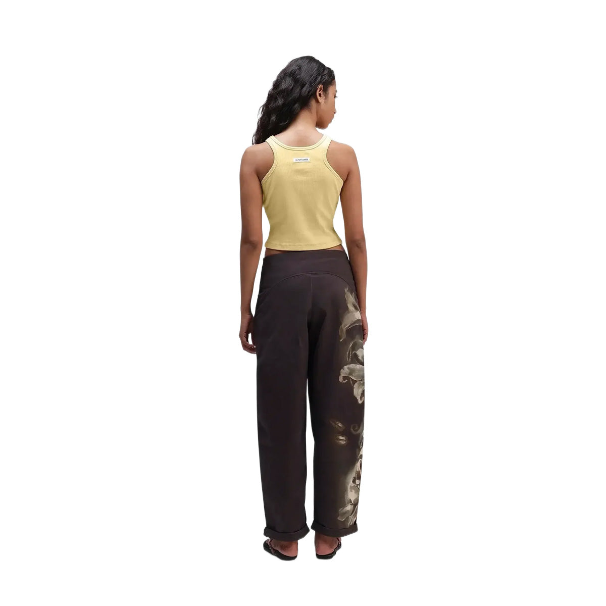 Alpha Cross Ribbed Tank Top in Butter Yellow
