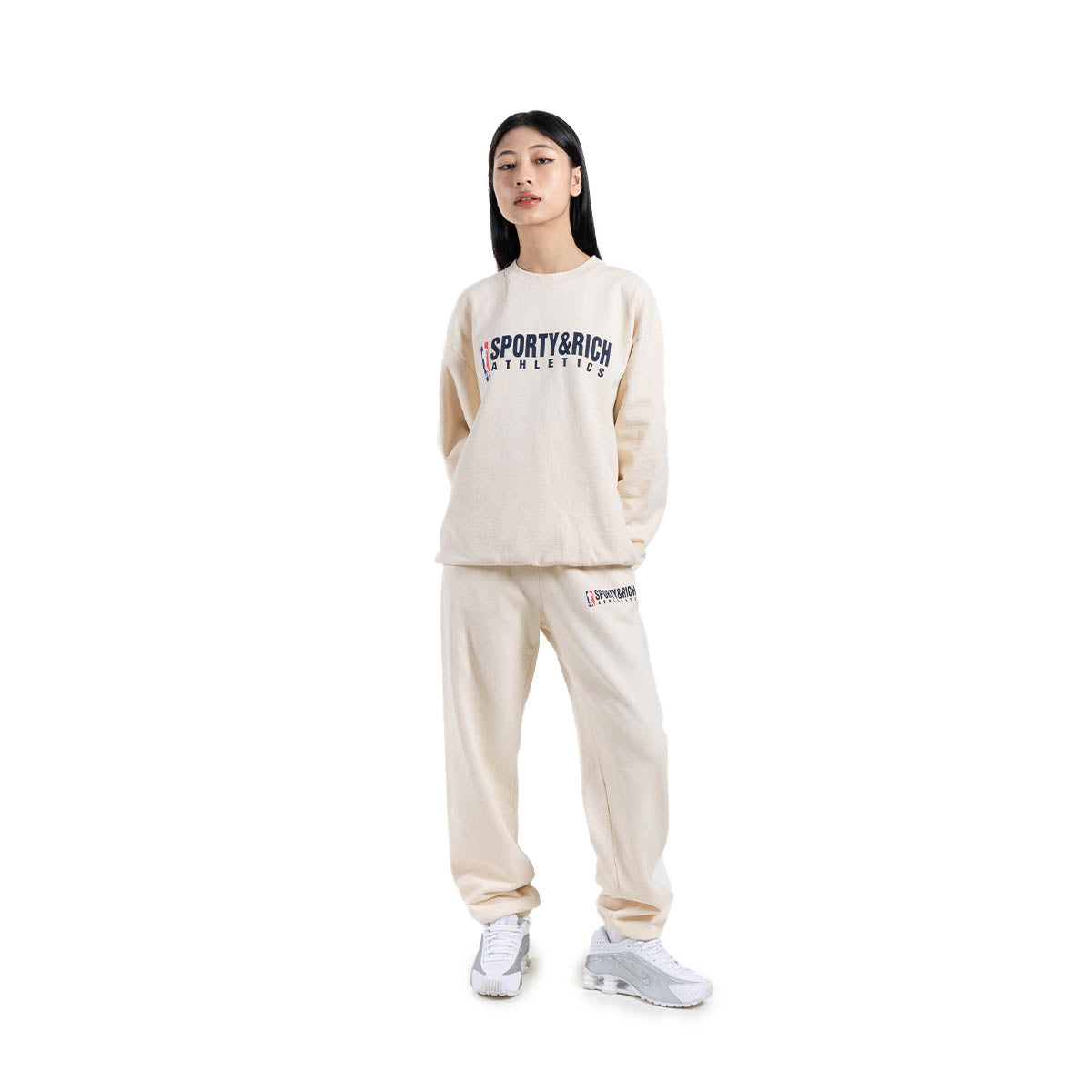 Team Logo Sweatpants 'Cream Navy'