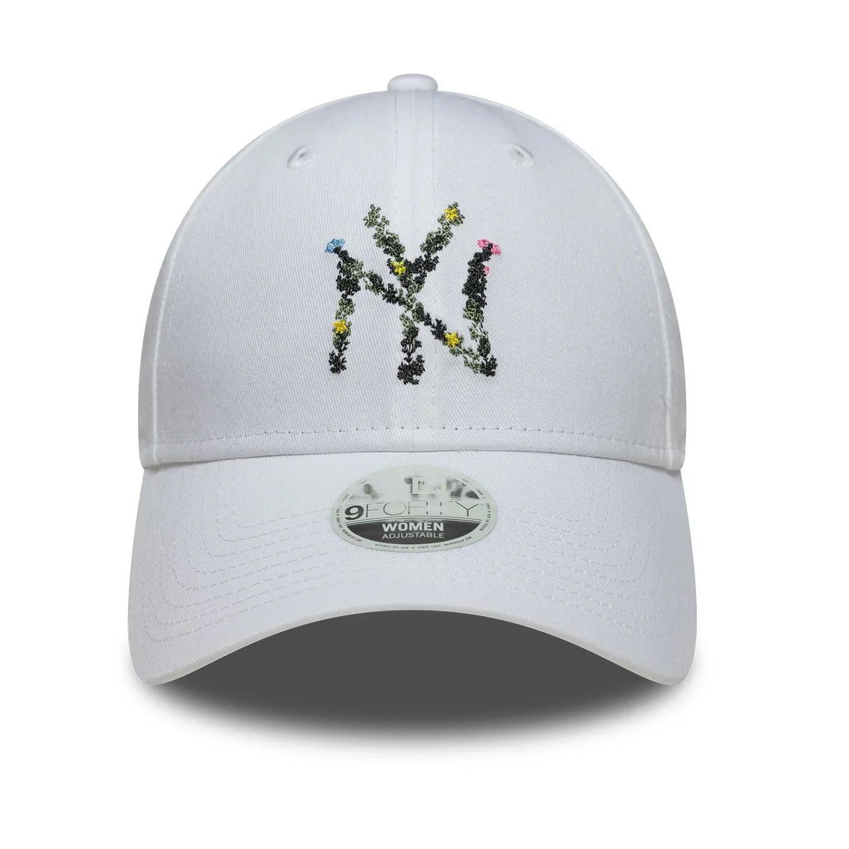 New York Yankees Womens MLB Floral Infill White 9FORTY Adjustable Cap
