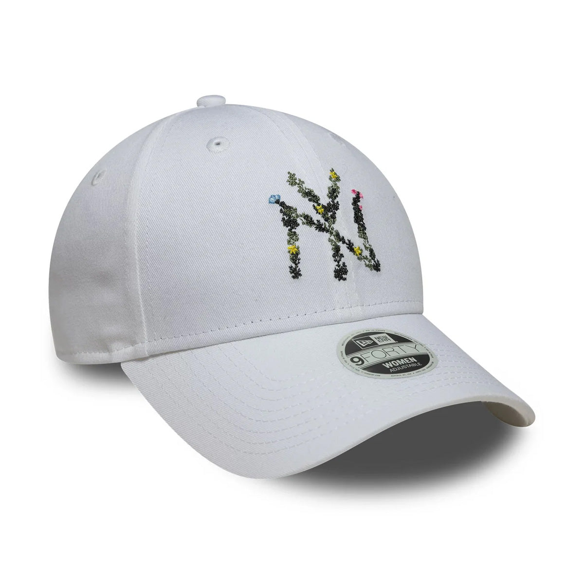 New York Yankees Womens MLB Floral Infill White 9FORTY Adjustable Cap