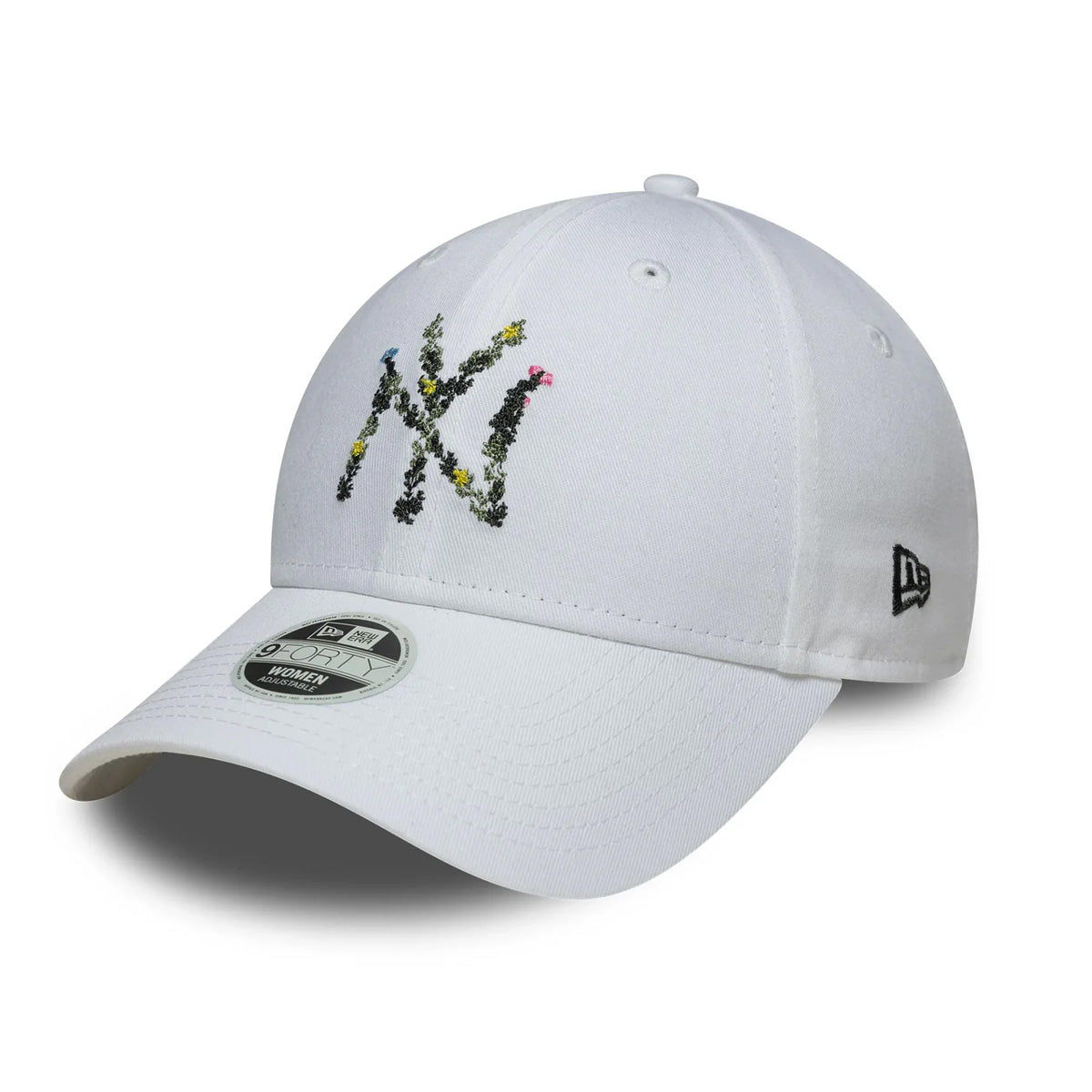 New York Yankees Womens MLB Floral Infill White 9FORTY Adjustable Cap