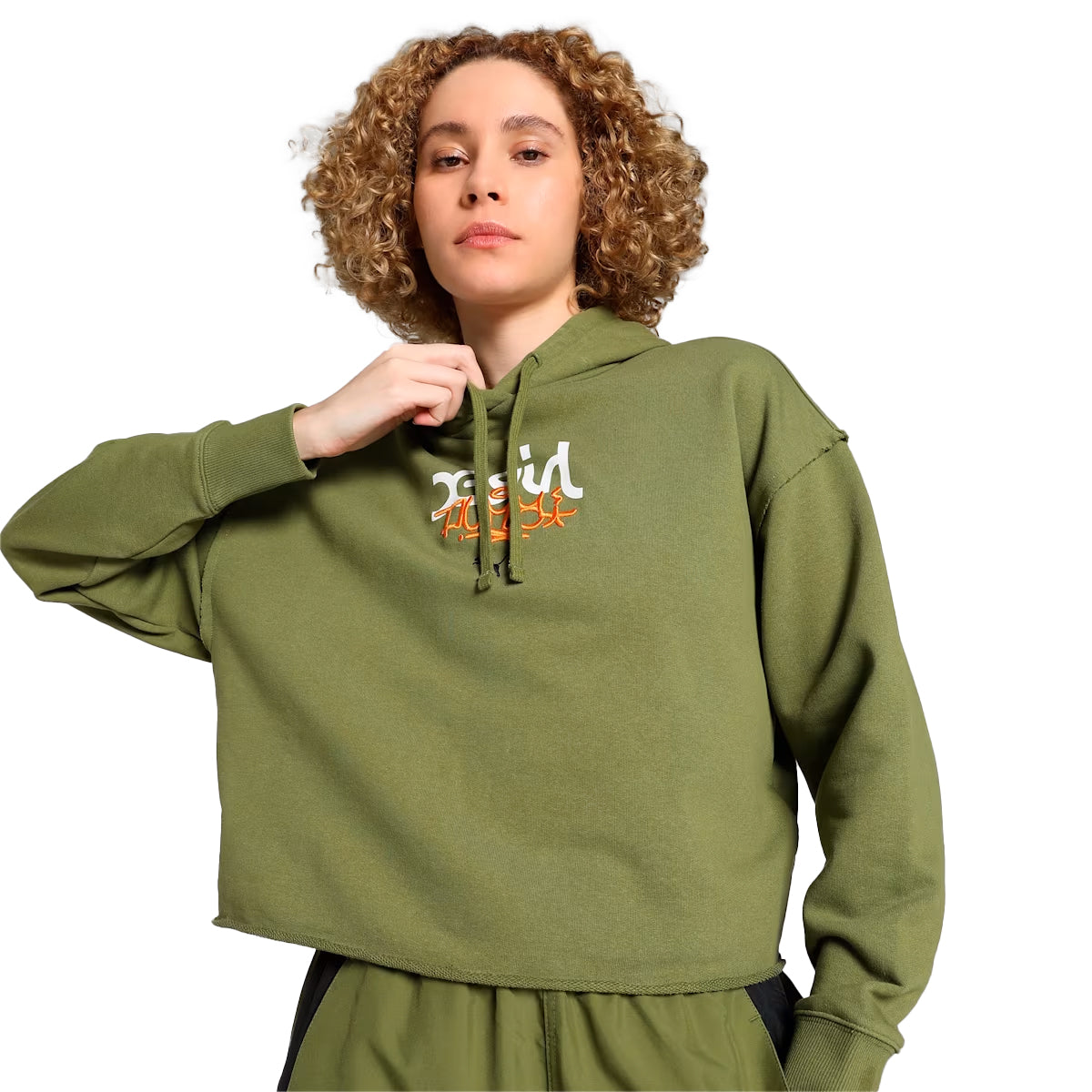 X- GIRL Graphic Hoodie 'Olive Green'