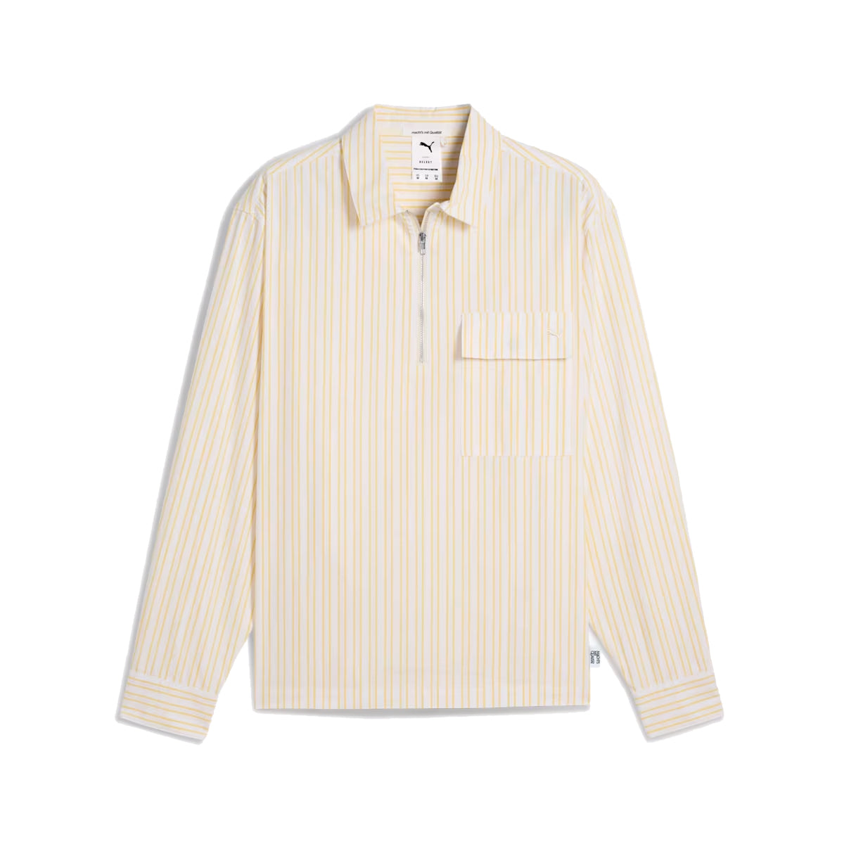 MMQ Men's Half-Zip Relaxed Fit Shirt 'Sunny Yellow'