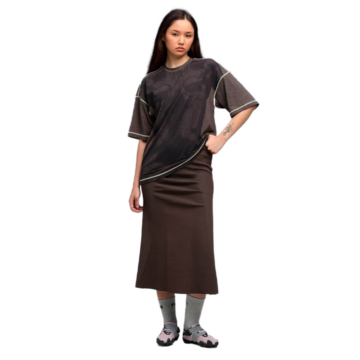 YONA AOP Tee 'Flat Bronze'