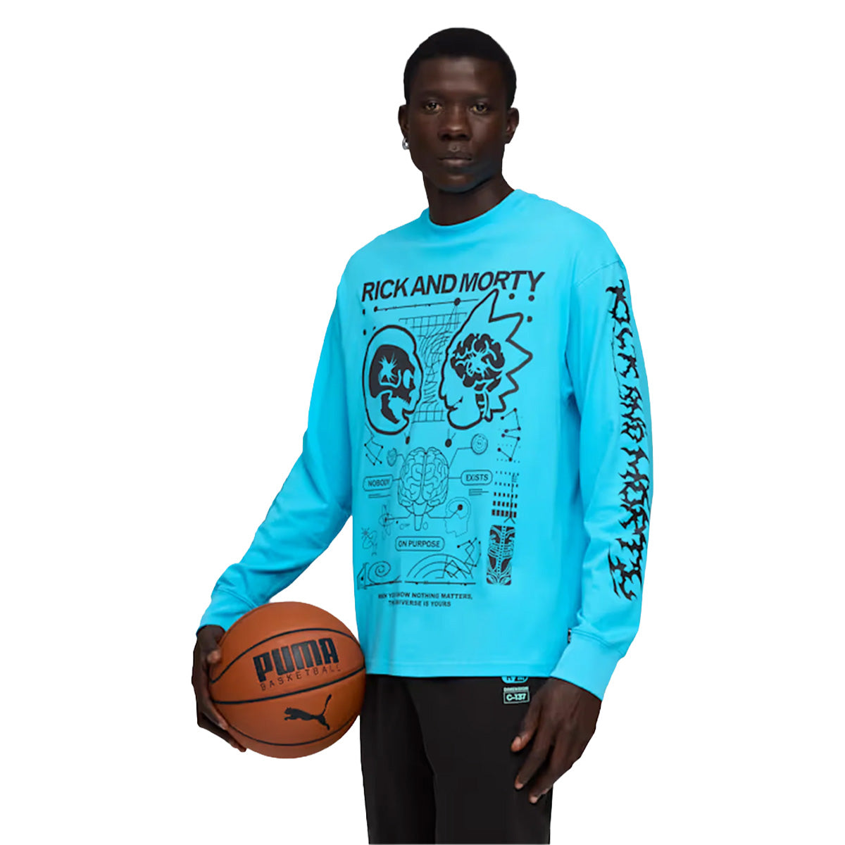 Hoops + Rick and Morty LS Tee ‘Bright Aqua’