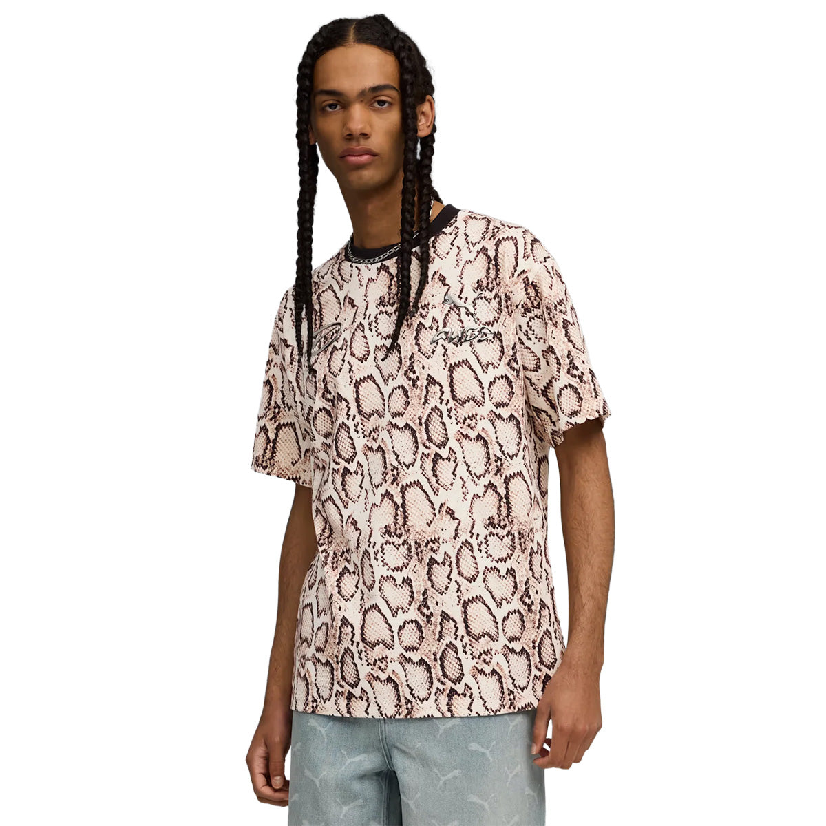 '+ ASAP ROCKY SNAKESKIN TEE 'FROSTED IVORY'