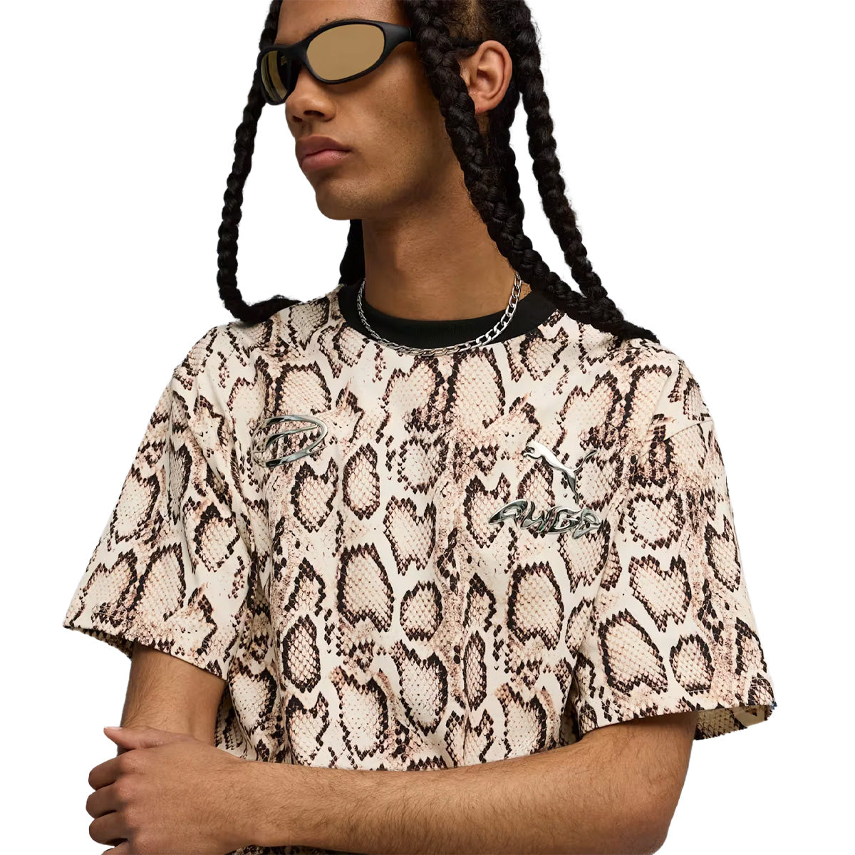 '+ ASAP ROCKY SNAKESKIN TEE 'FROSTED IVORY'