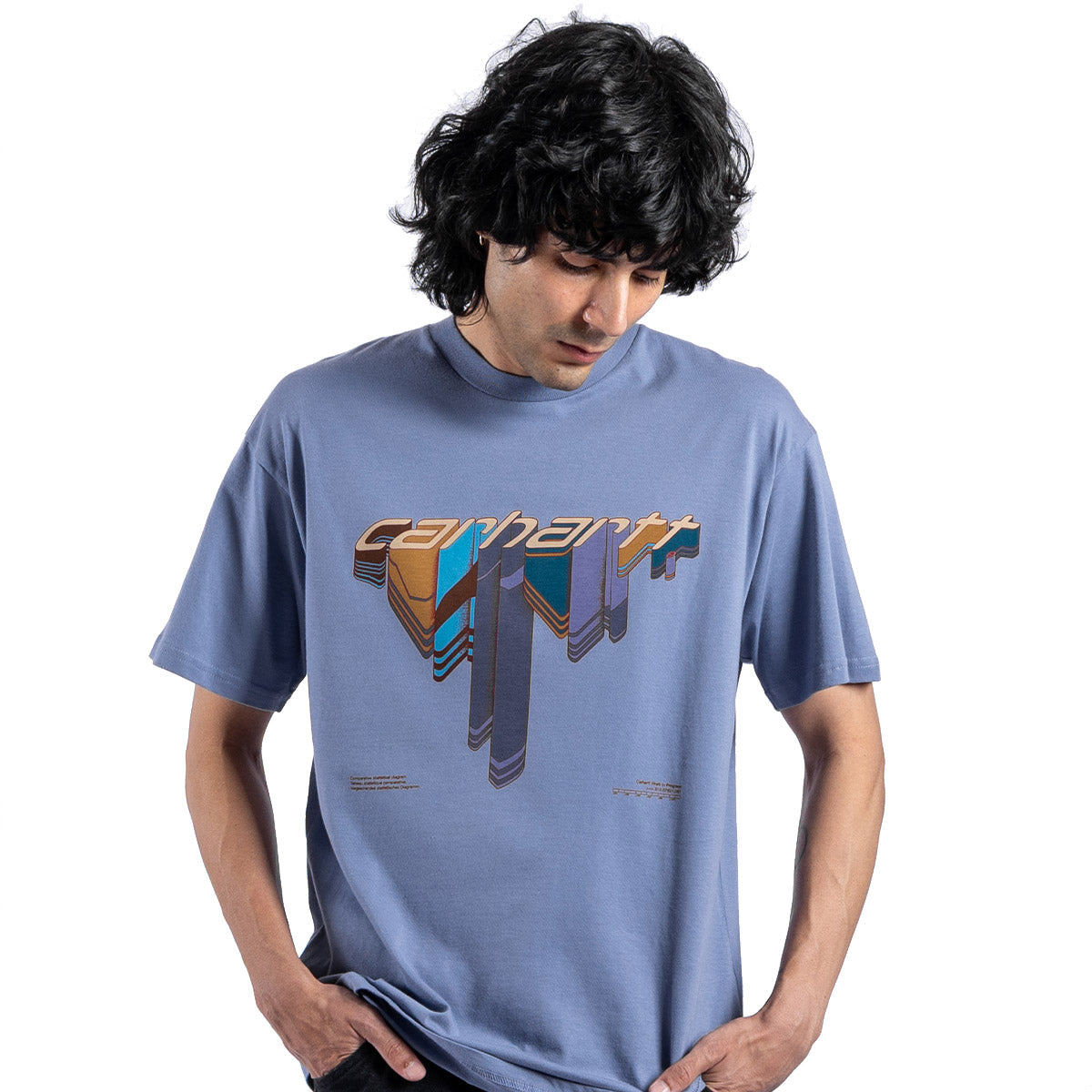 WIP Diagram Script T-Shirt 'Bay Blue'