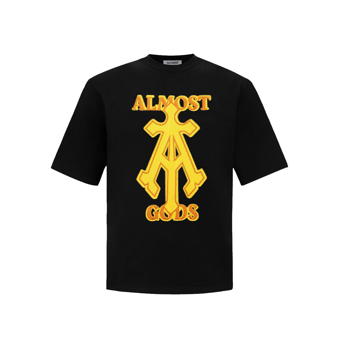 ALPHA CROSS SPRAY PAINT TEE IN BLACK