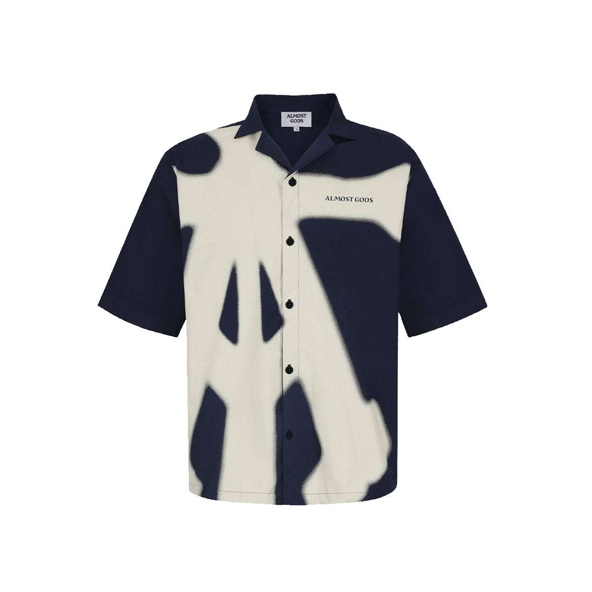 ALPHA CROSS SPRAY PAINT SHIRT IN NAVY
