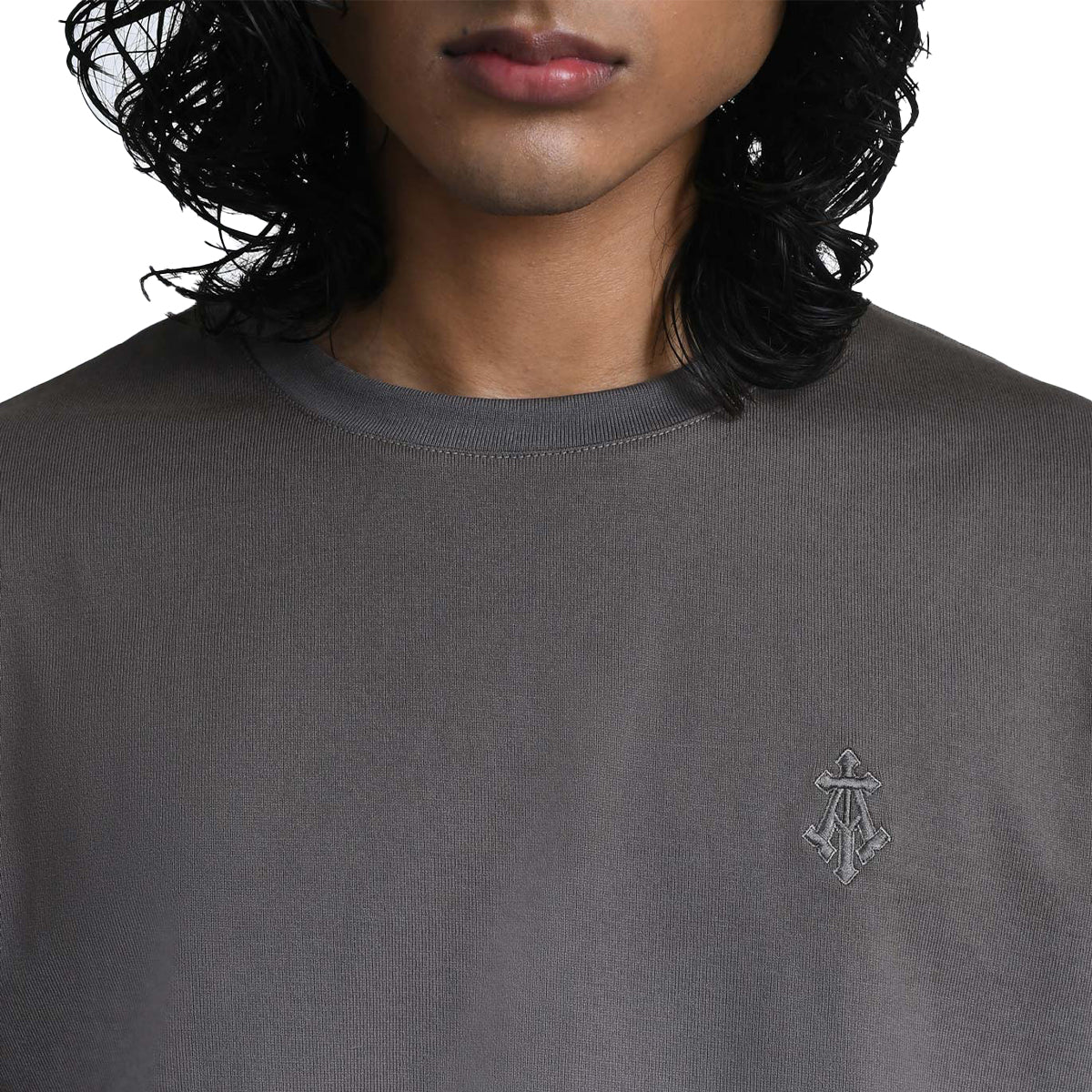 Alpha Cross Tee in Dip-Dye 'Grey'