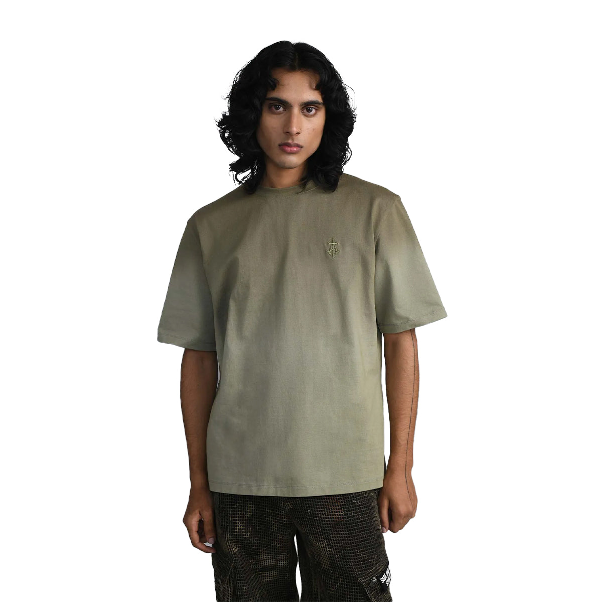 Alpha Cross Tee in Dip-Dye 'Green'