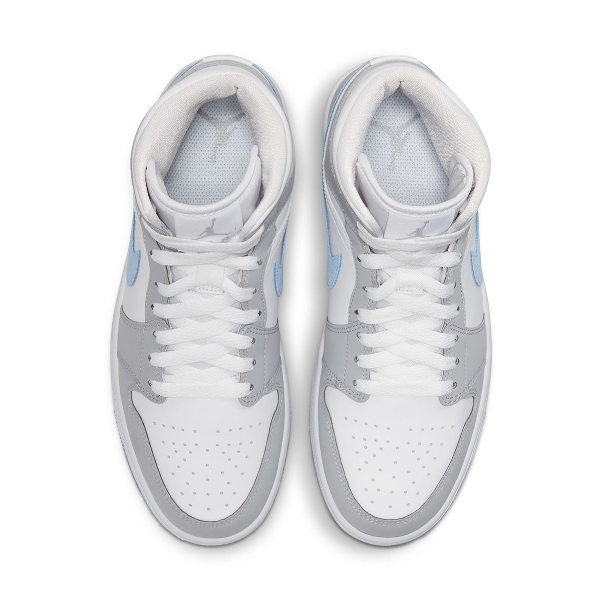 Wmns Air Jordan 1 Mid 'WHITE/ALUMINUM/WOLF GREY'