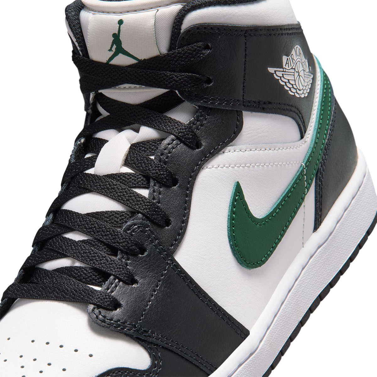 Air Jordan 1 Mid 'Black|Gorge Green|Summit White'