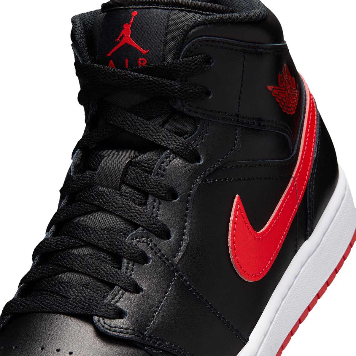 Air Jordan 1 Mid 'BLACK/UNIVERSITY RED/WHITE'