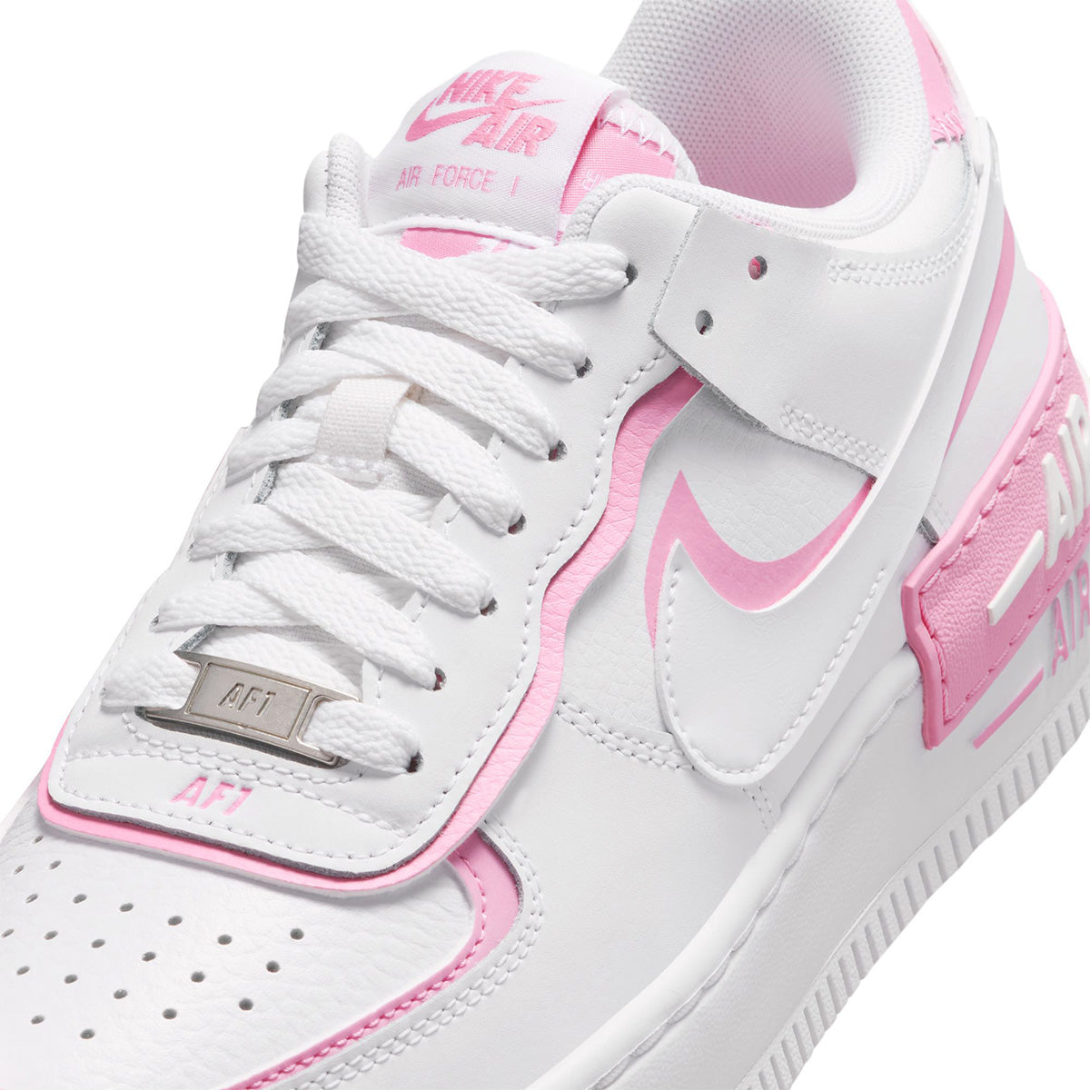 Wmns Air Force 1 Shadow 'WHITE/WHITE/PINK RISE/METALLIC SILVER'