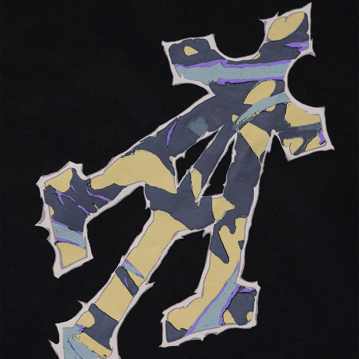 Echo Alpha Cross Boxy Tee in Black