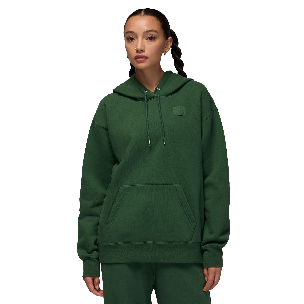 Jordan Flight Fleece Wmns Satin-Lined Pullover Hoodie 'FIR/MIDNIGHT GREEN'