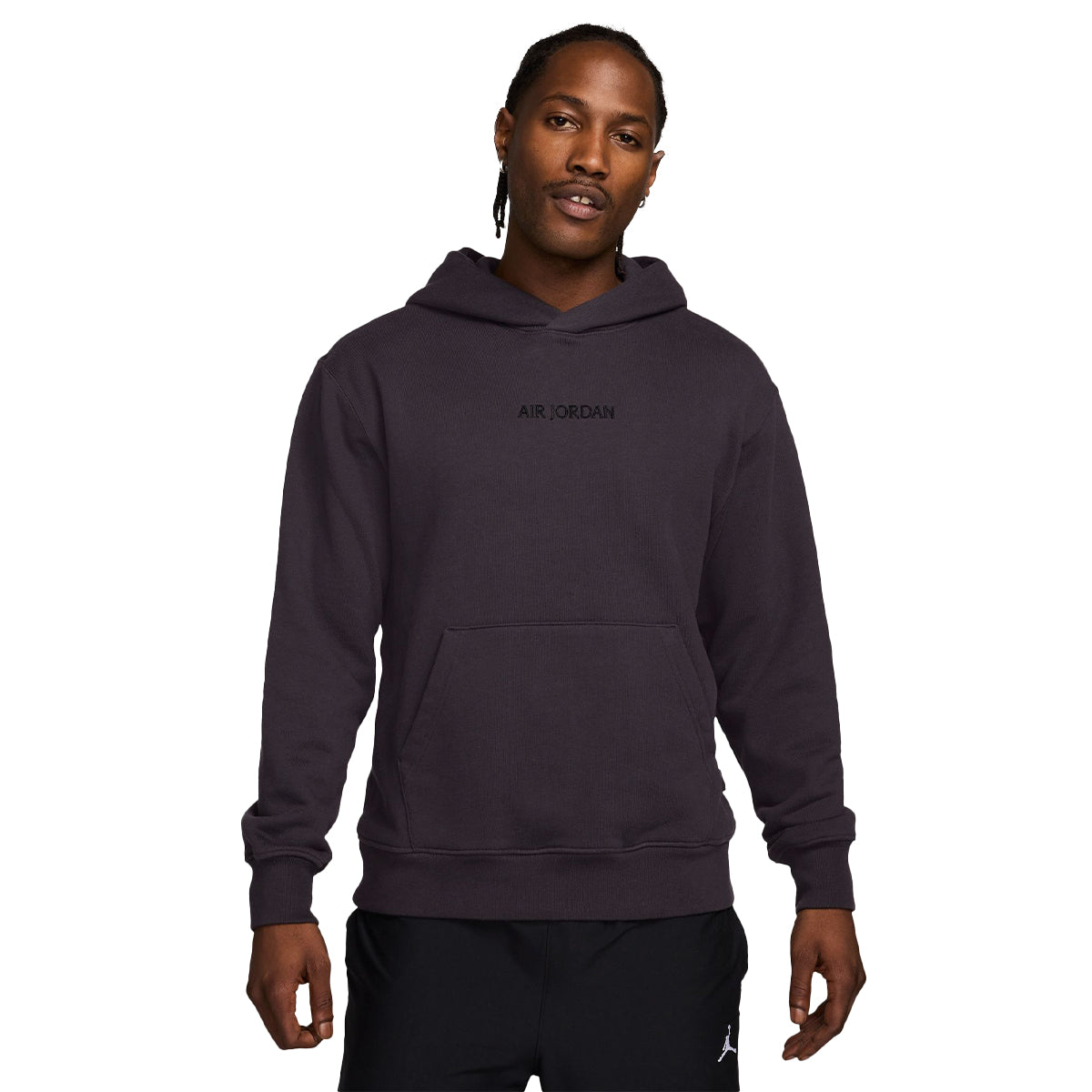 Wordmark Mens Fleece Pullover Hoodie 'Black'