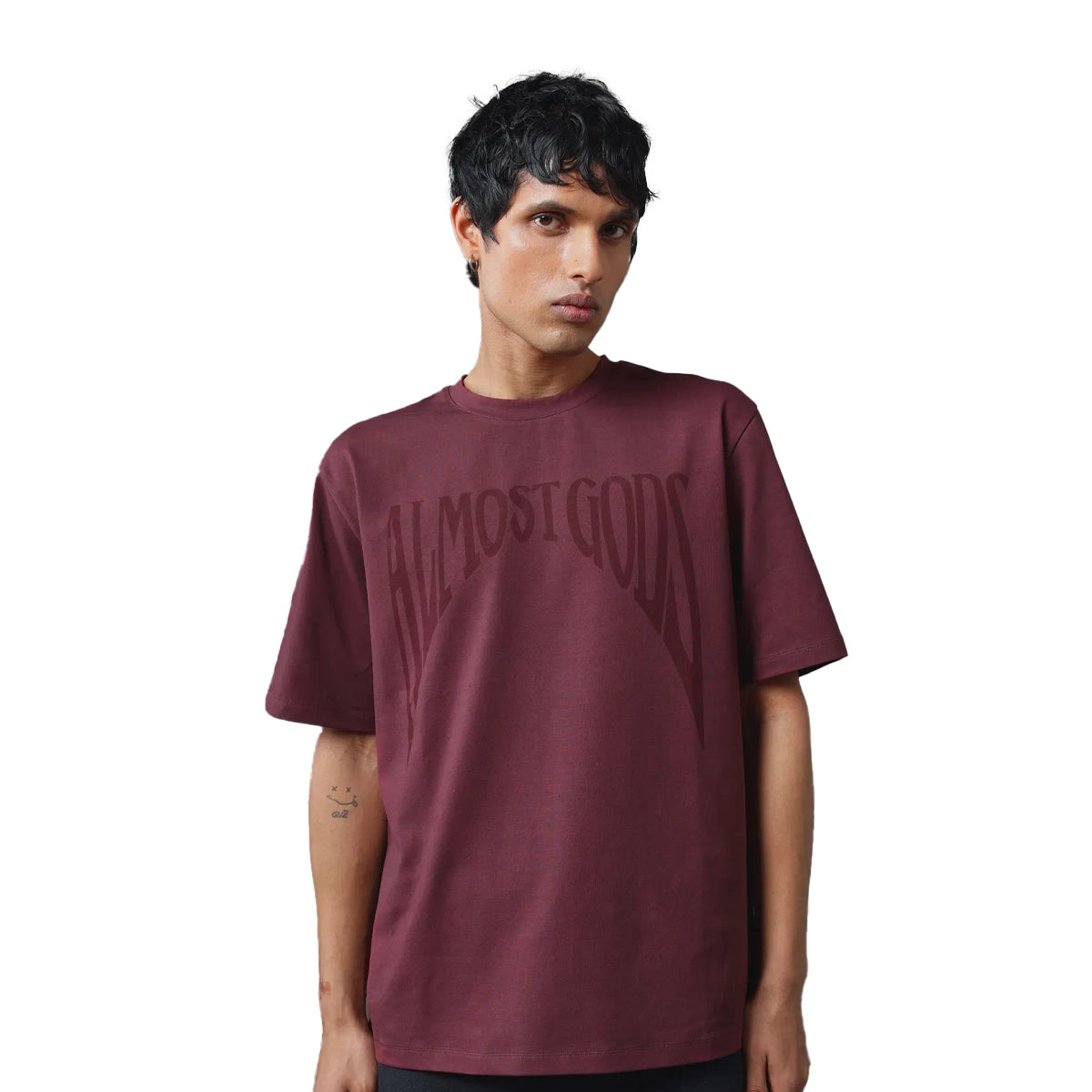 Gothic Relaxed Tee in Plum