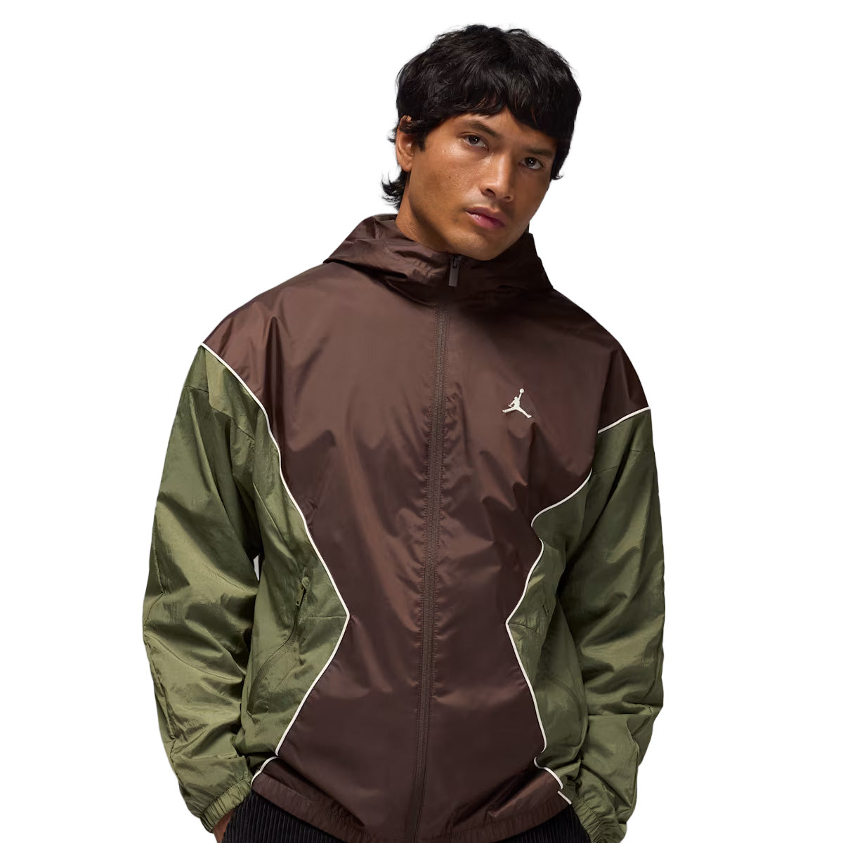 Brooklyn Mens Hooded Draft Jacket 'BAROQUE BROWN/MEDIUM OLIVE/SAIL/SAIL'