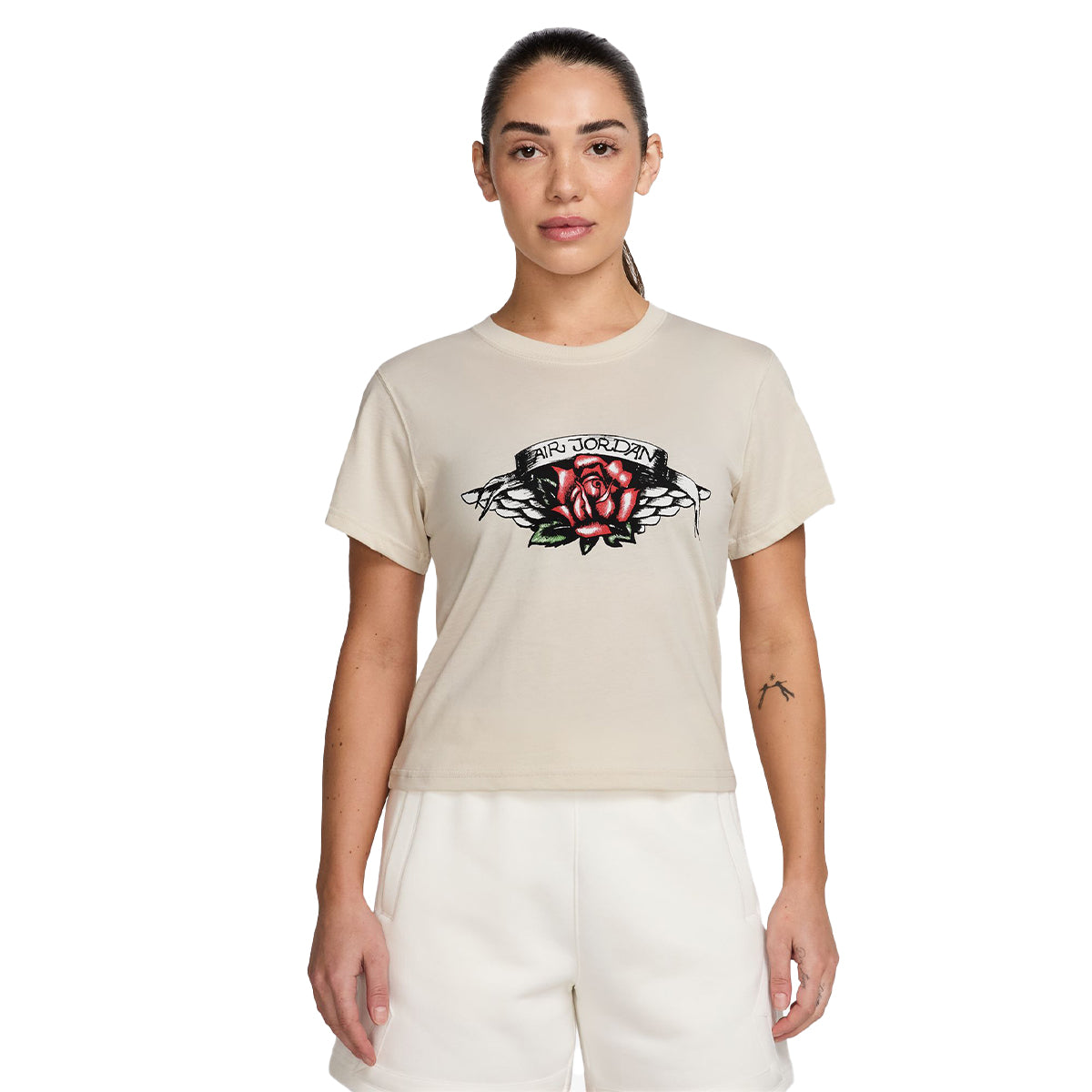 Flight Women's Slim-Fit Graphic T-Shirt 'Light Orewood Brown/Black'