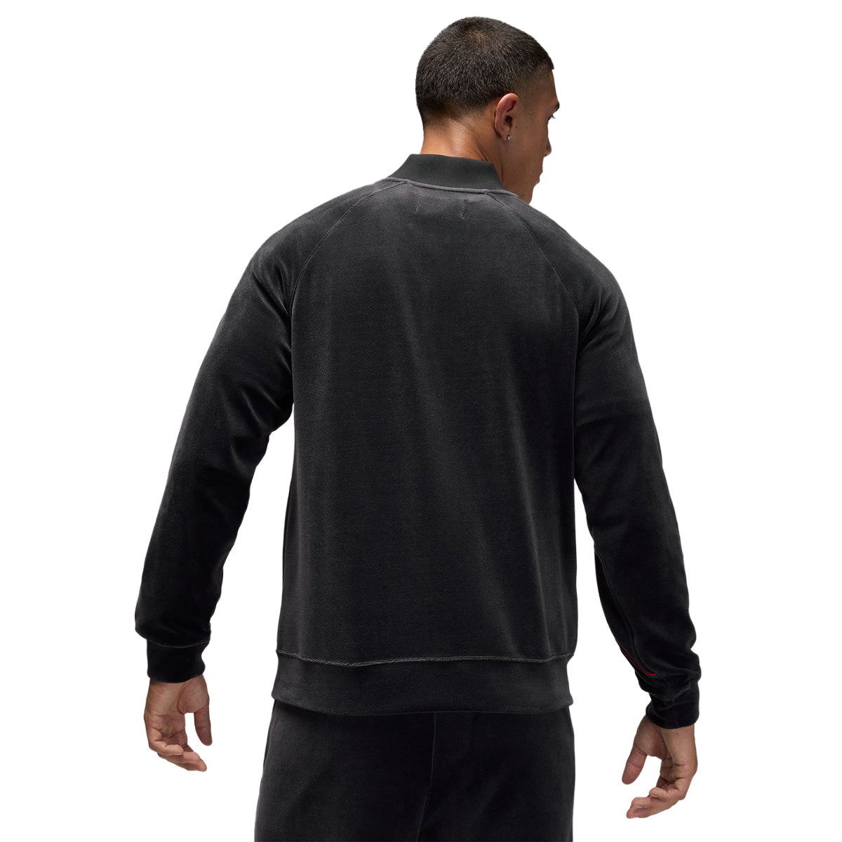 Brooklyn Velour Track Jacket 'Black/Gym Red'