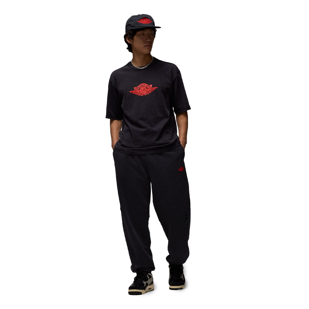 Rare Air Men's T-Shirt 'Black/Chile Red'
