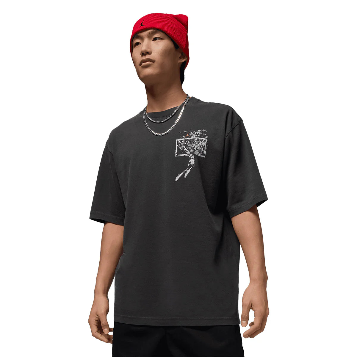 Brooklyn Men's Oversized Graphic T-Shirt 'Off Noir/Sail'