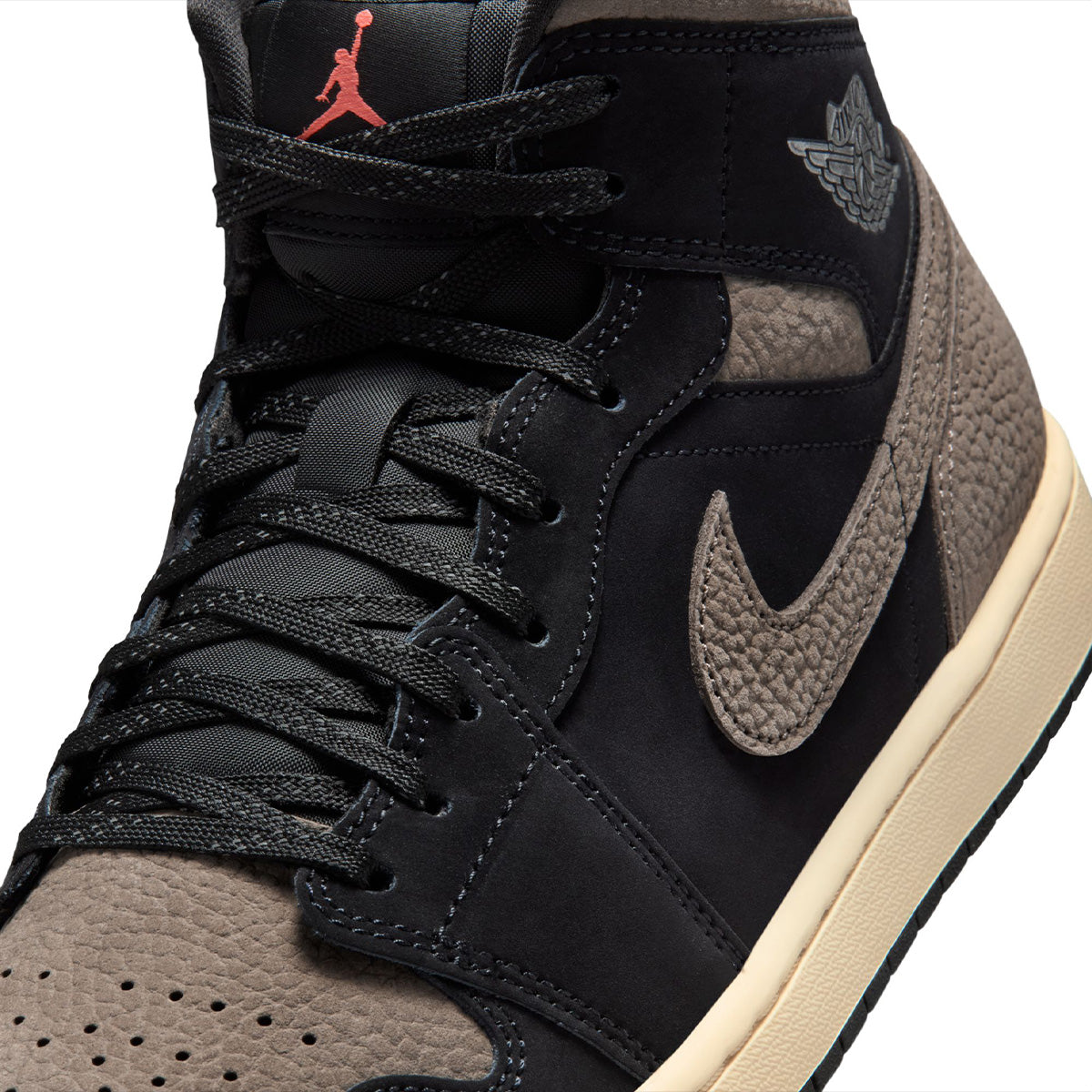 Air Jordan 1 Mid SE 'BLACK/OLIVE GREY-LT WILD MANGO'