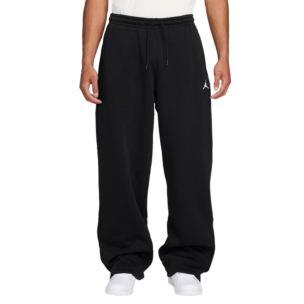 Brooklyn Fleece Men's Oversized Open-Hem Trousers 'Black/Sail'