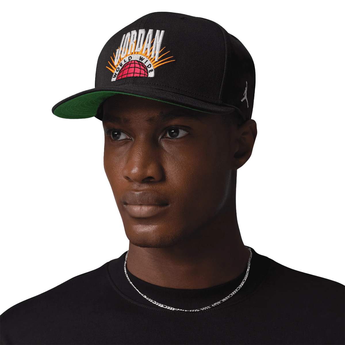 Essentials Pro Structured Flat Bill Hat 'BLACK/KELLY GREEN/SAIL'
