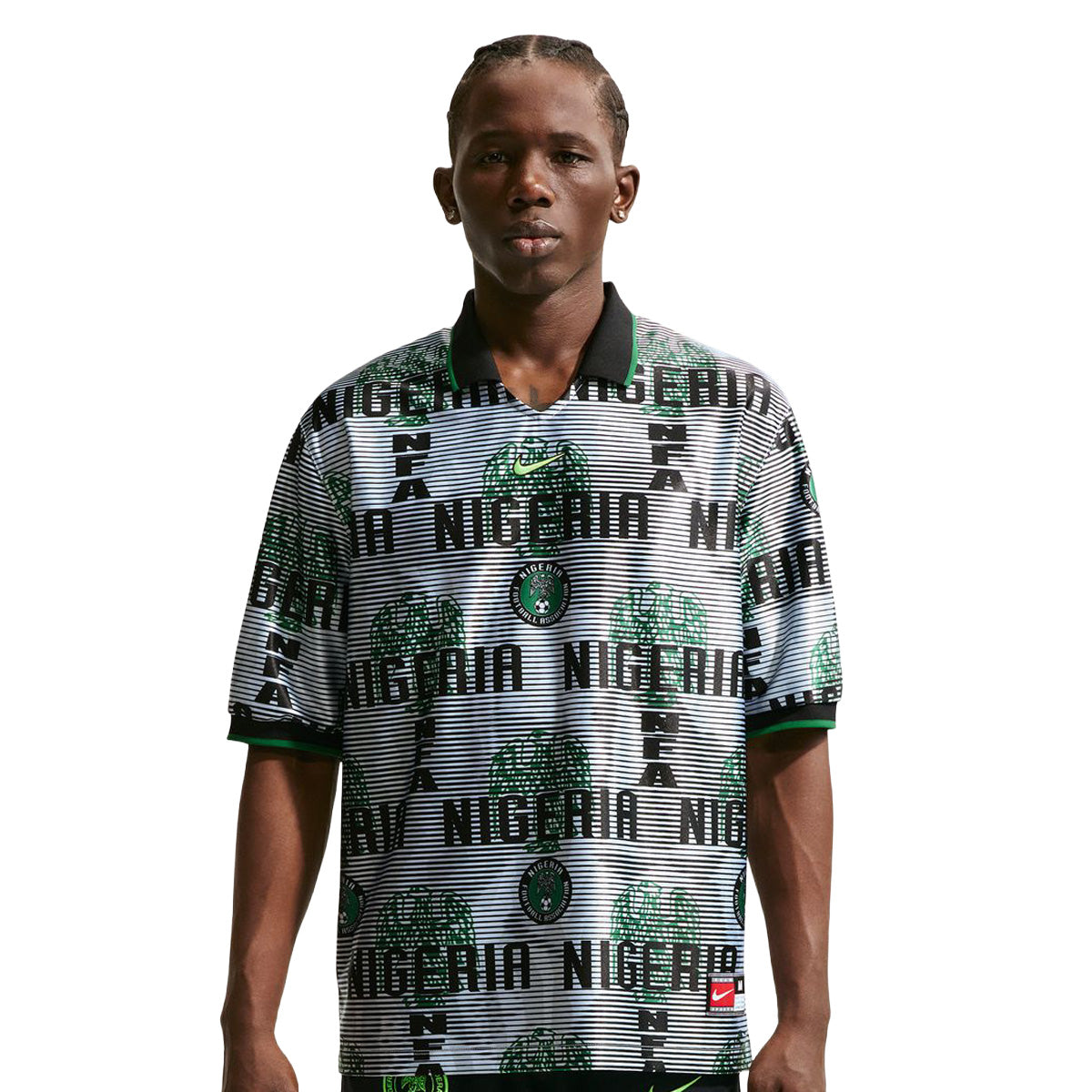 Nigeria Energy Dri-FIT Short-Sleeve Soccer Top 'WHITE/BLACK/PINE GREEN/ELECTRIC GREEN'
