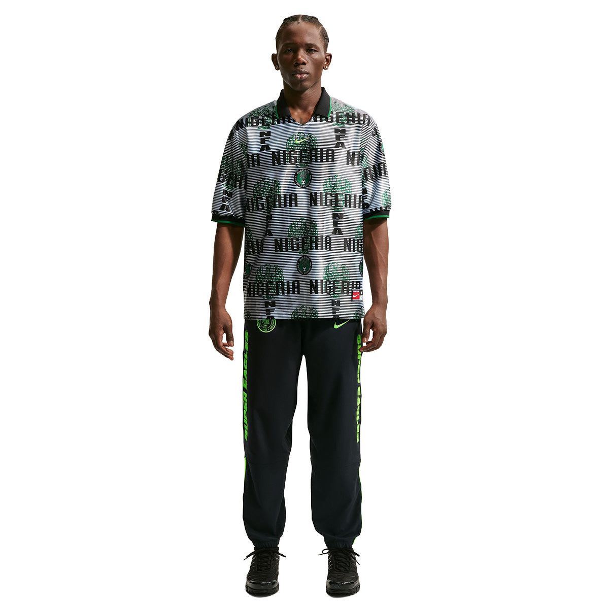 Nigeria Energy Dri-FIT Short-Sleeve Soccer Top 'WHITE/BLACK/PINE GREEN/ELECTRIC GREEN'