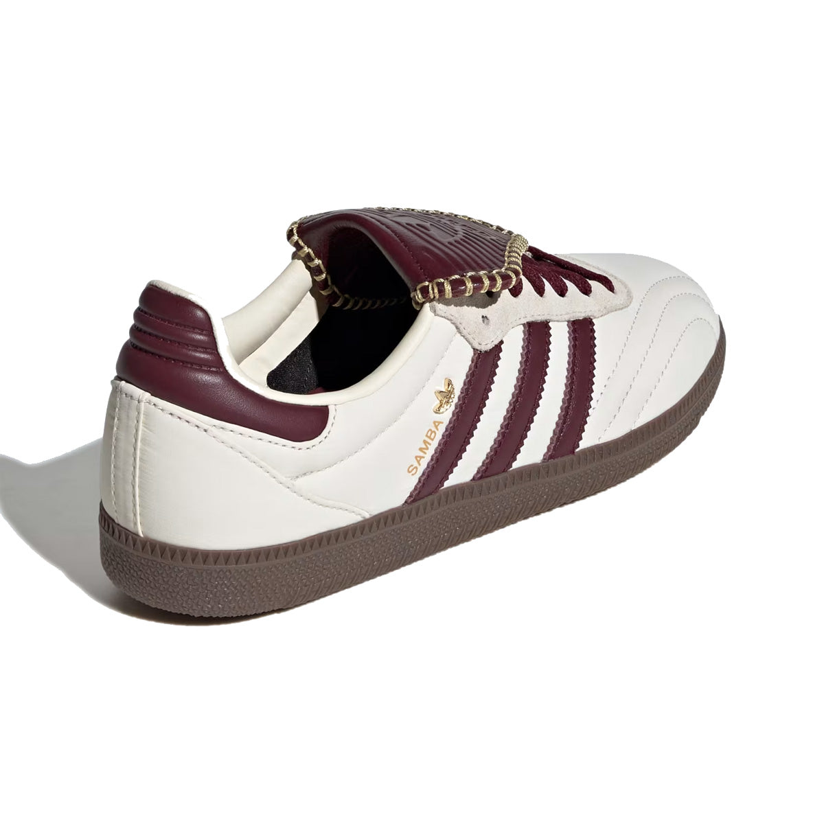 Wmns SAMBA LONG TONGUE 'Cream White / Maroon / Gold Metallic'