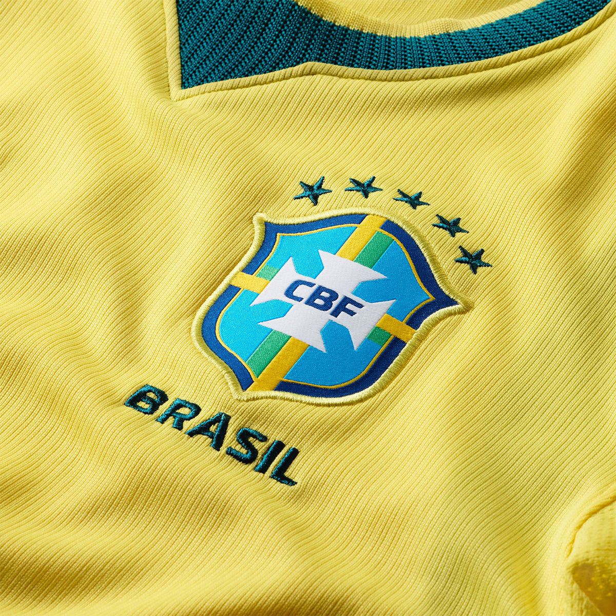 Big Kids' Brasil Dri-FIT Soccer Jersey 'CANARY/LIGHT MENTA/GEODE TEAL'