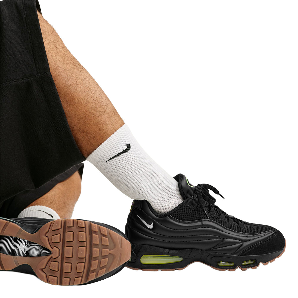 Air Max 95 Big Bubble Premium 'BLACK/WHITE/GUM MED BROWN/VOLT'