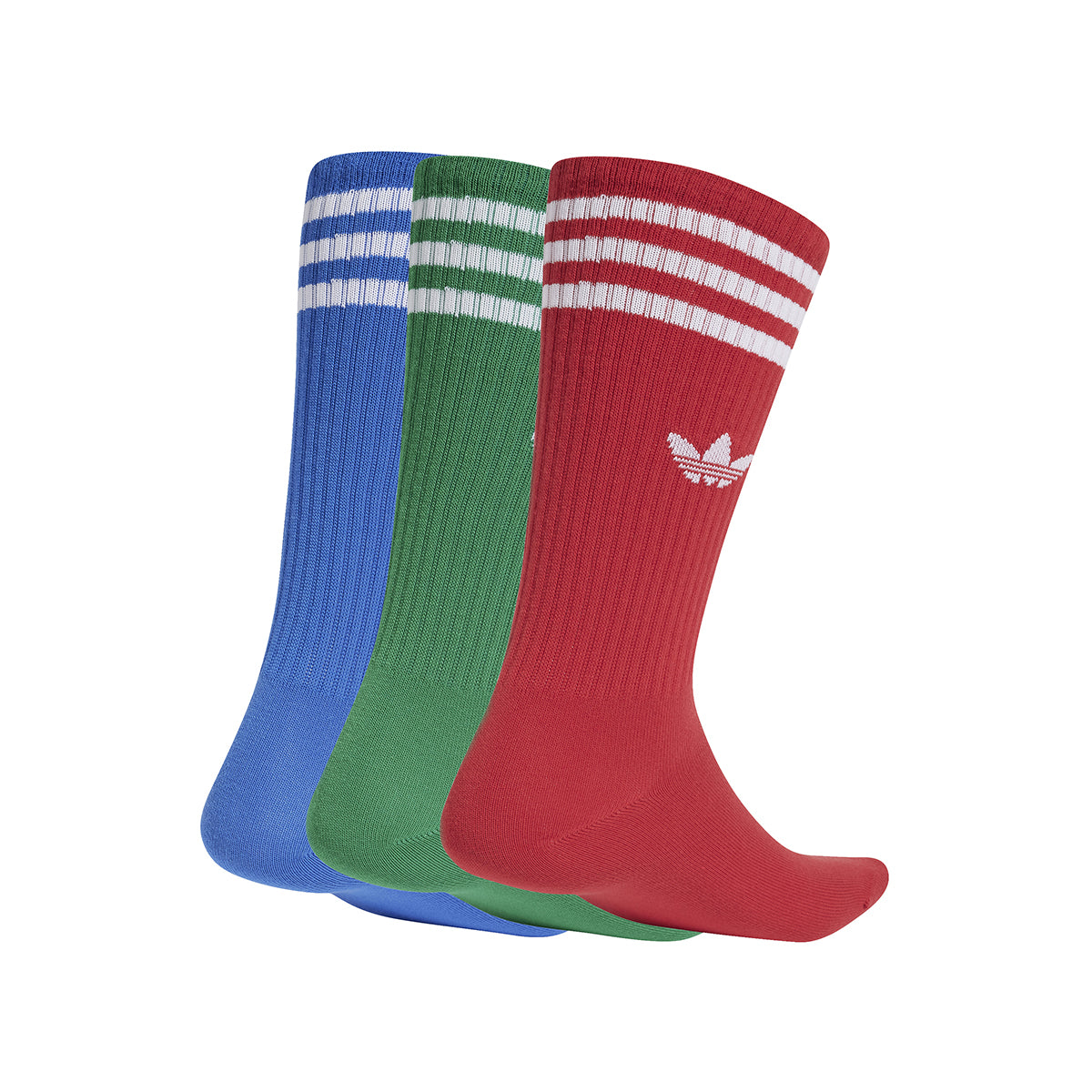 Solid Crew Socks 'Blue/Red/Green'