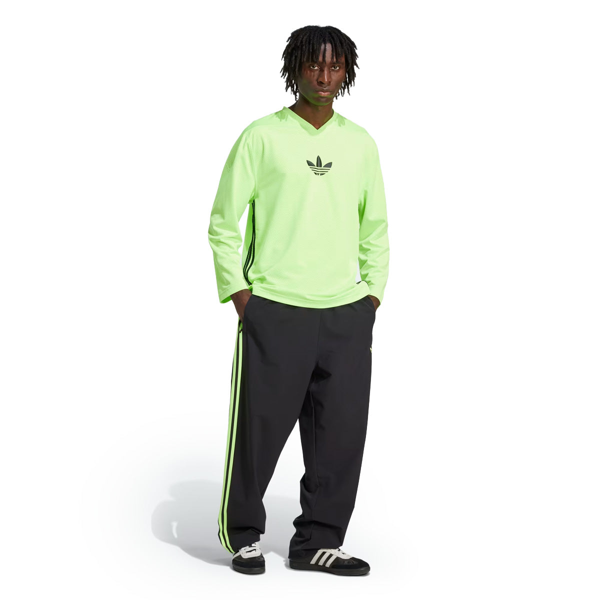 Adicolor Woven Drill Pant 'Black/Signal Green'