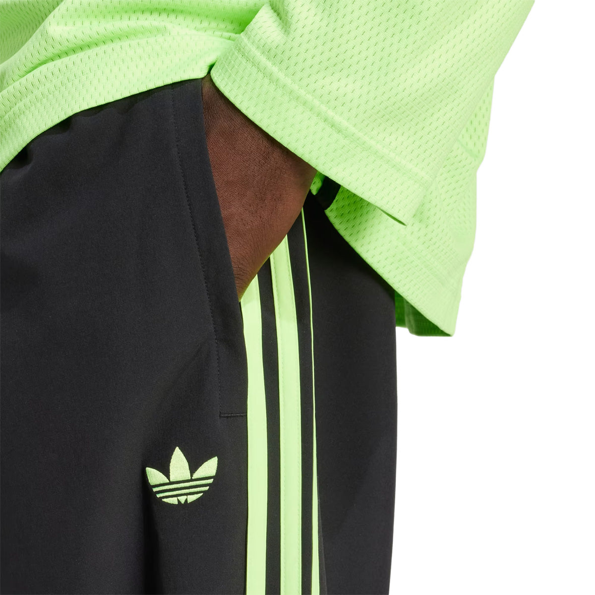 Adicolor Woven Drill Pant 'Black/Signal Green'