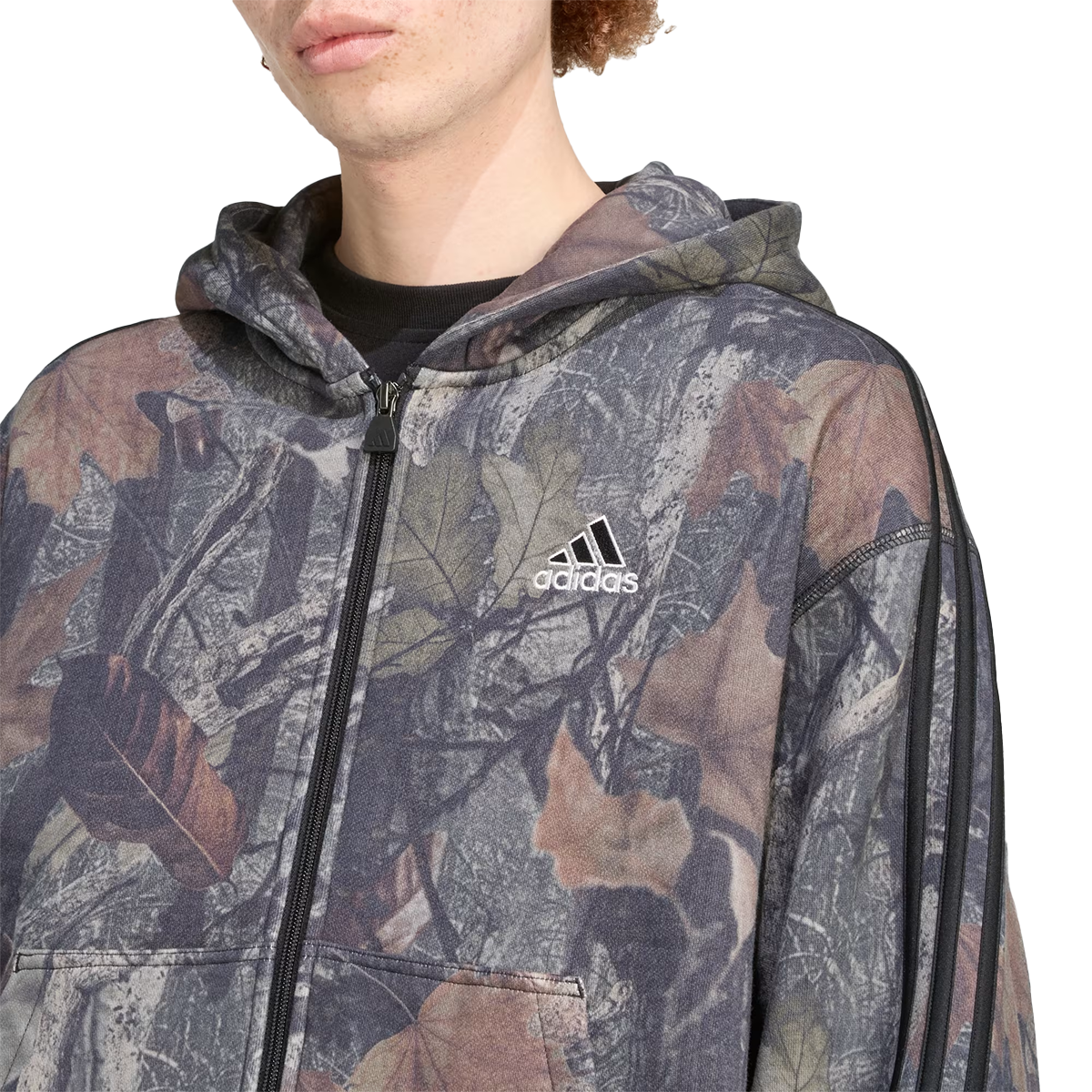 Camo Full Zip Hoodie 'Black'