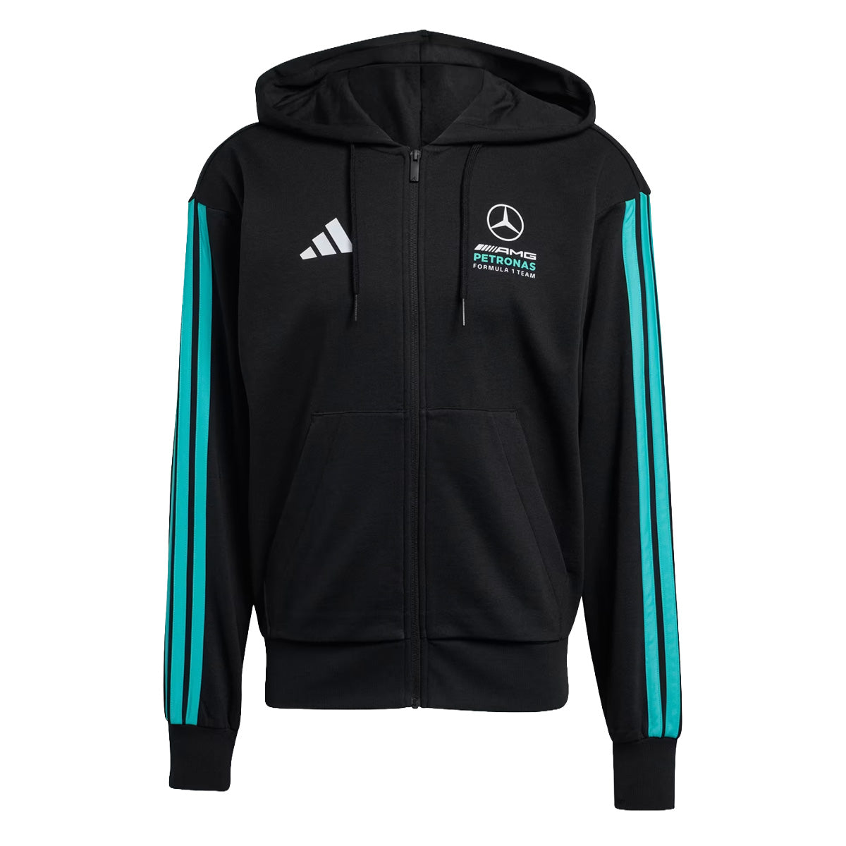 '+ MERCEDES - AMG PETRONAS FORMULA 1 TEAM DNA FULL ZIP HOODY 'Black / Semi Mint Rush'