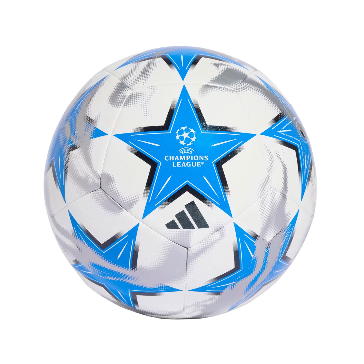 UEFA Champions League Training Ball 'White / Black / Glow Blue / Silver Metallic'