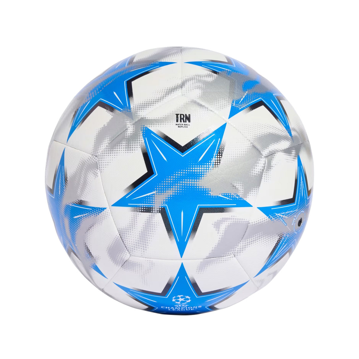 UEFA Champions League Training Ball 'White / Black / Glow Blue / Silver Metallic'