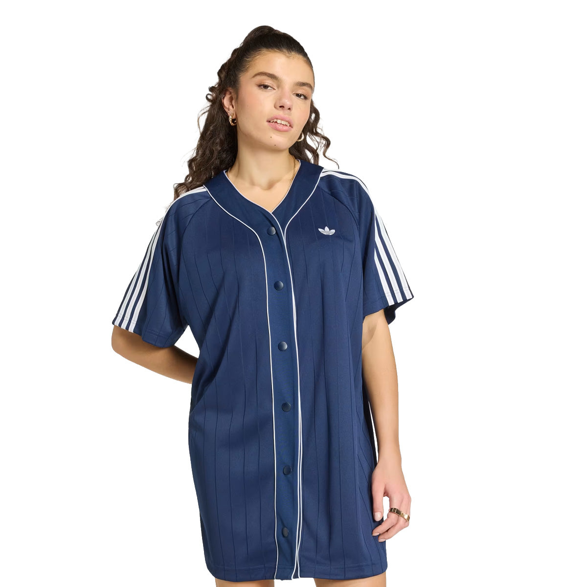Wmns PINSTRIPE DRESS 'Night Indigo/White/Grey Two'