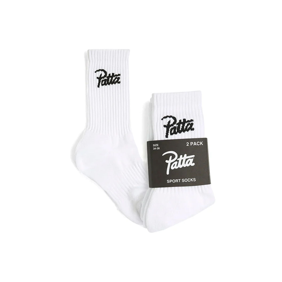 Script Logo Sport Socks 2-Pack White