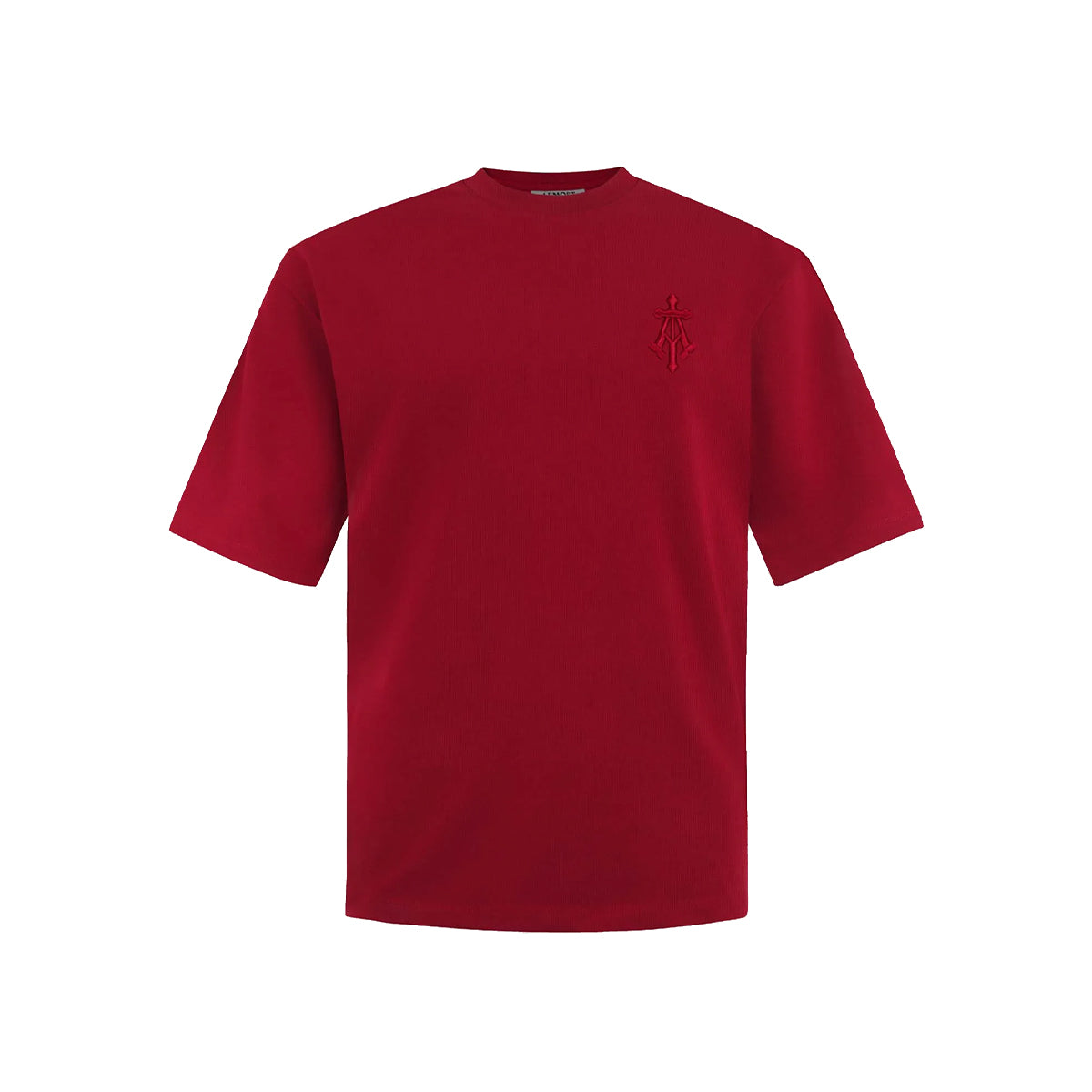 Alpha Cross Embroidered Tee In Red