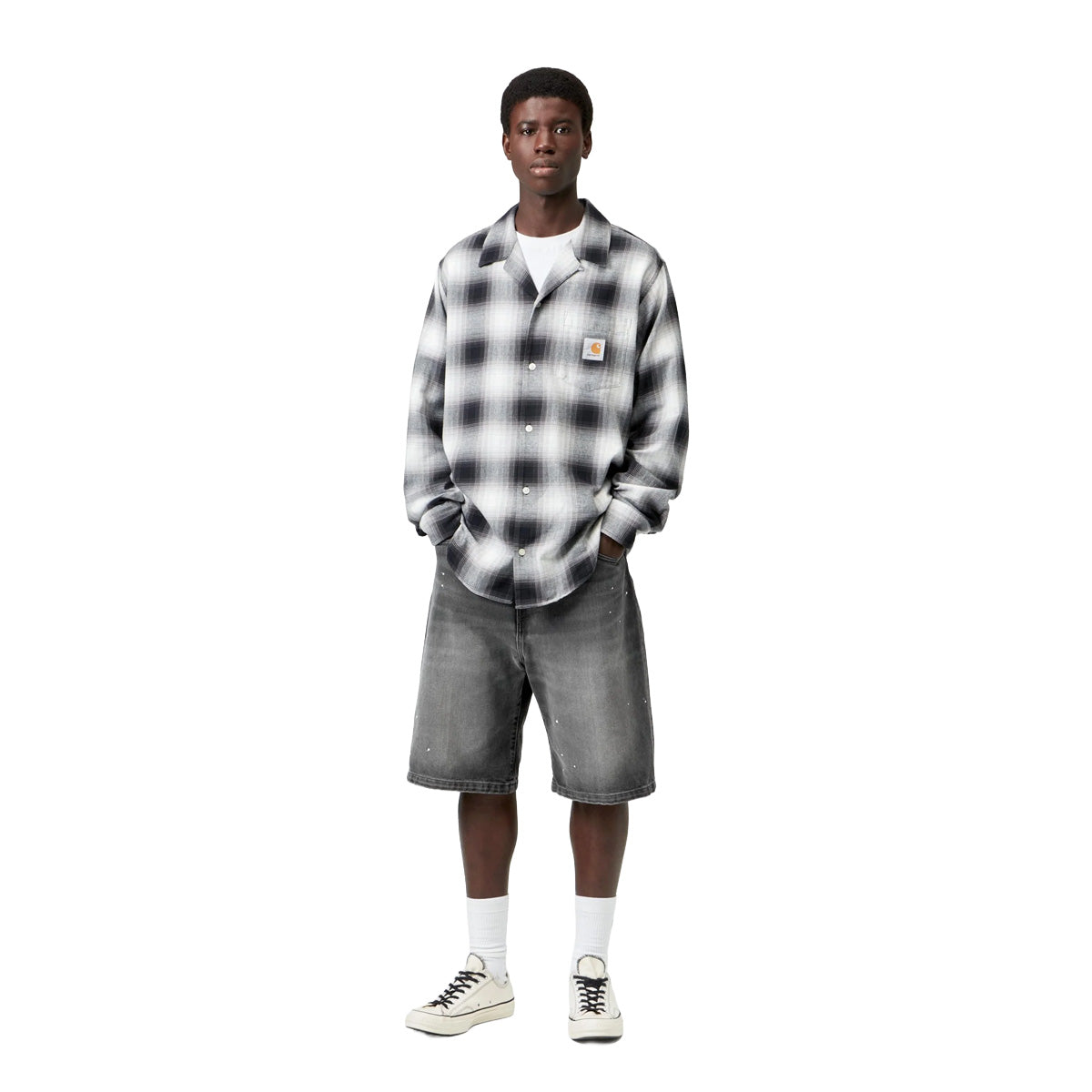 Landon Short 'Black destroy wash/splatter'